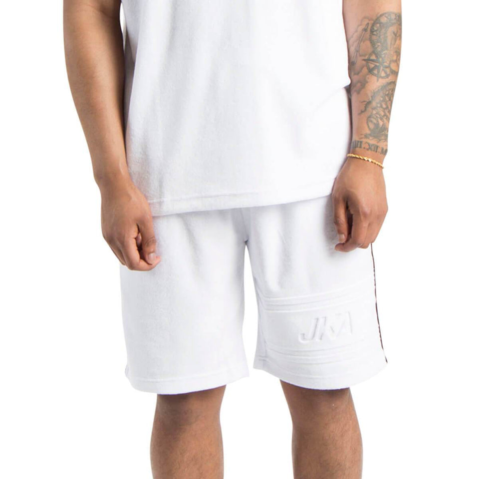 Cairo Embossed Towelling Shorts - White