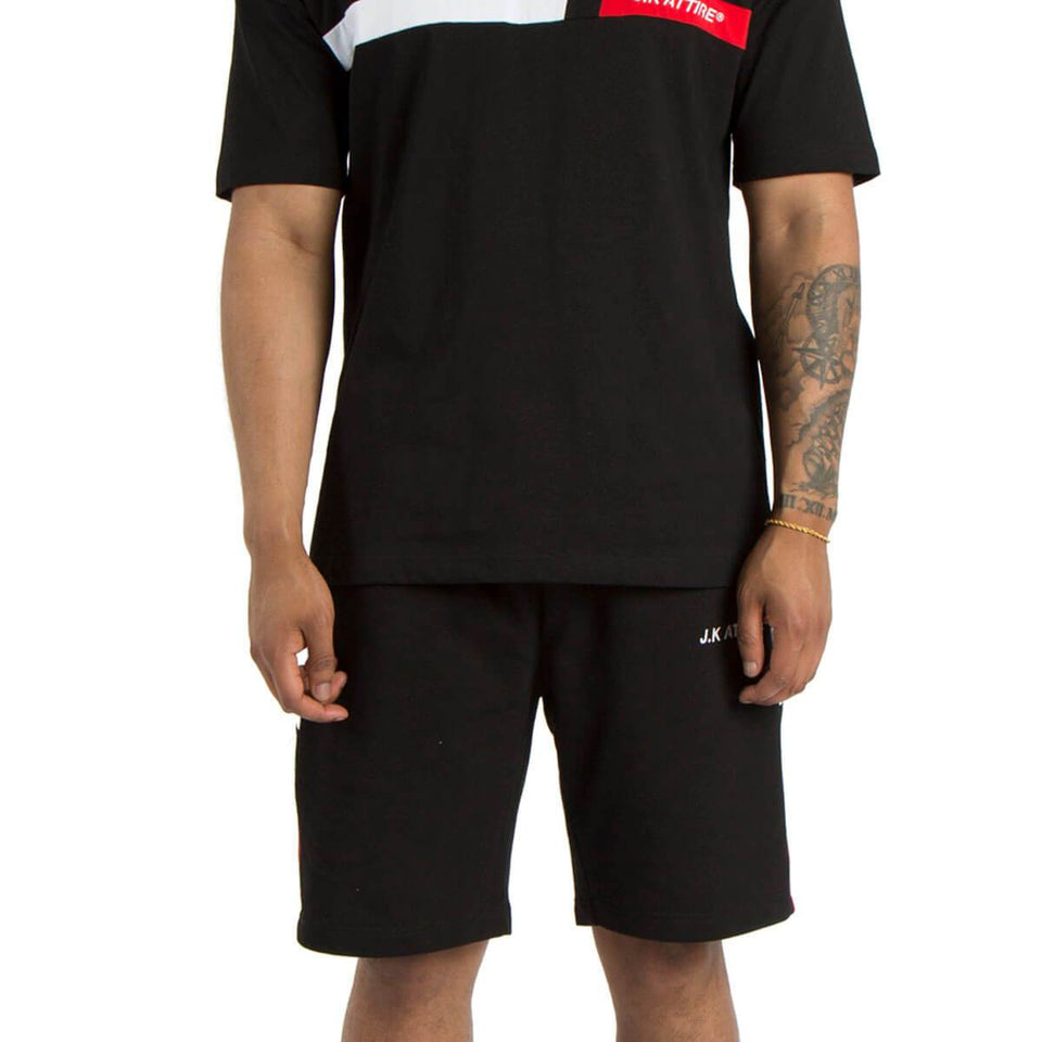 Monza Racer Block Shorts - Black/White
