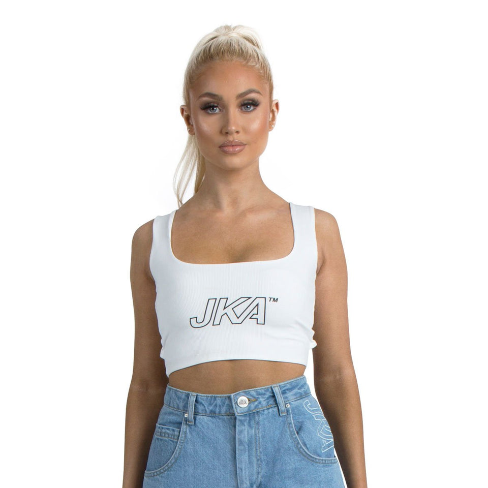 Reversible Bad Energy Ribbed Bralet - White
