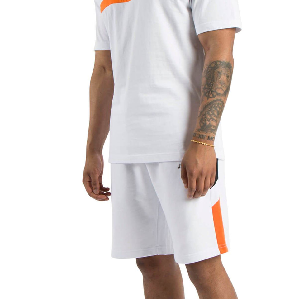 Monza Racer Block Shorts - White/Orange