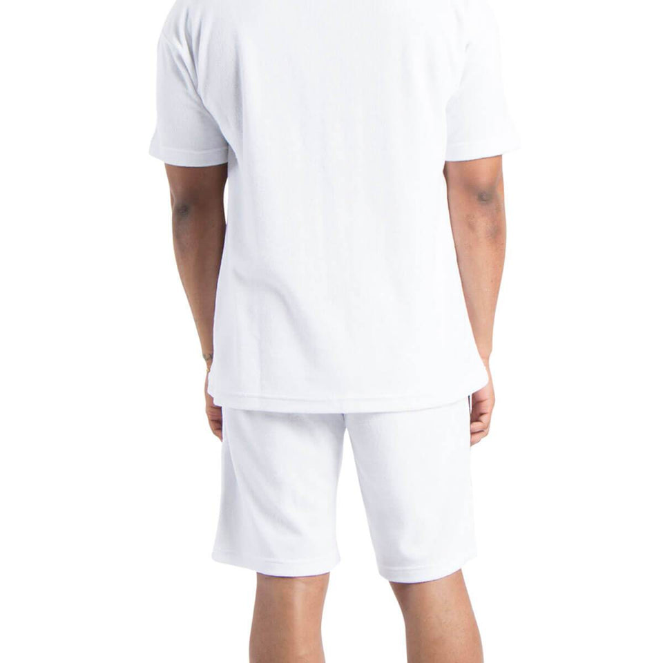 Cairo Embossed Towelling Shorts - White