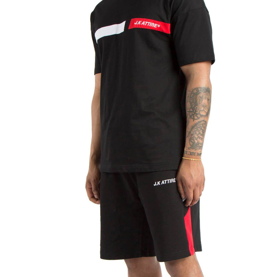 Monza Racer Block Shorts - Black/White