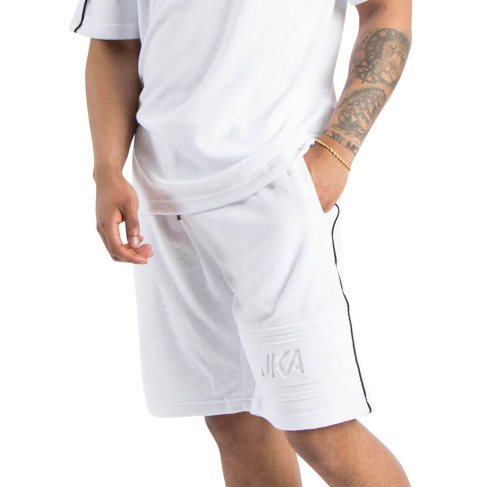 Cairo Embossed Towelling Shorts - White