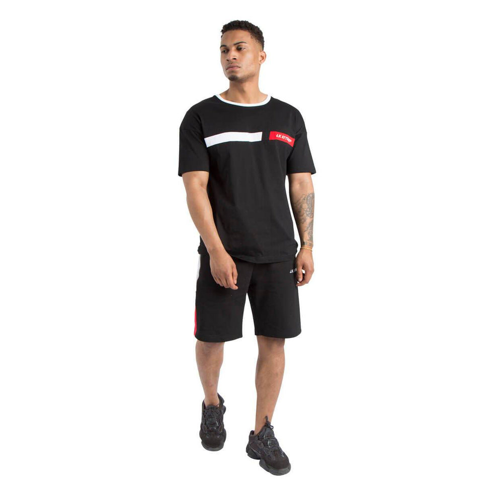 Monza Racer Block T-Shirt - Black/White