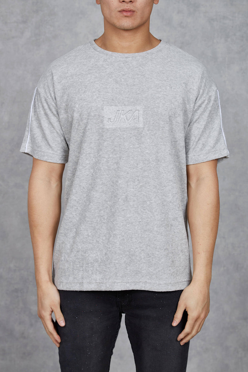 Cairo Embossed Towelling T-Shirt - Grey