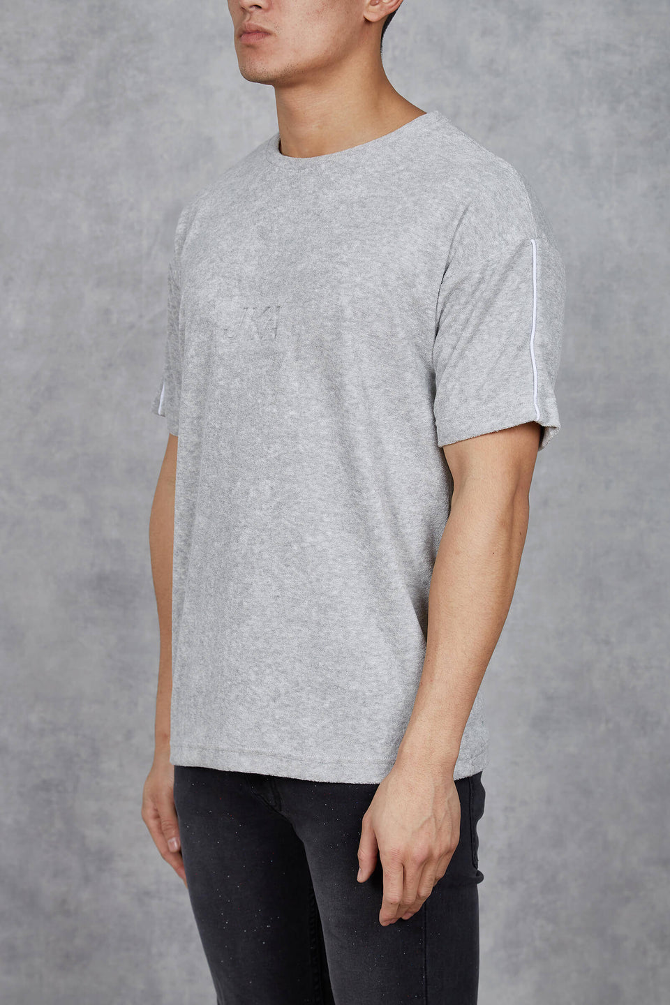 Cairo Embossed Towelling T-Shirt - Grey