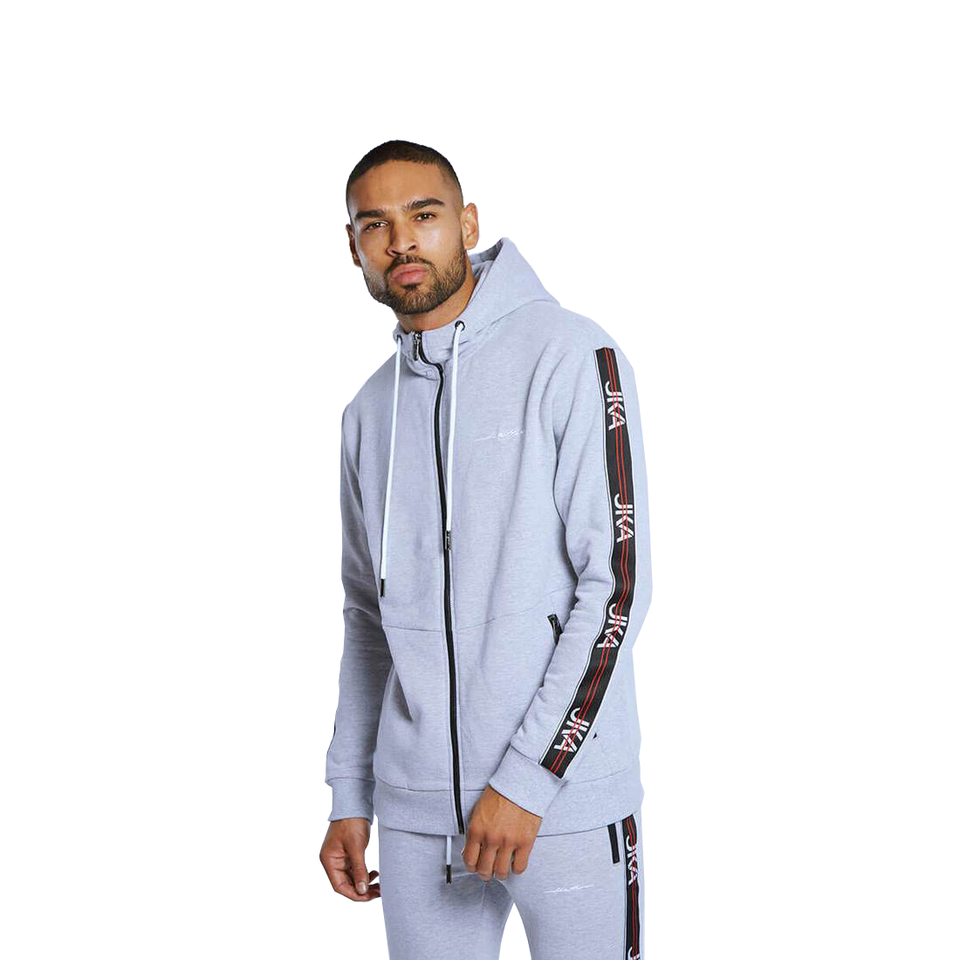 JKA Taped Zip Thru Hoodie - Grey