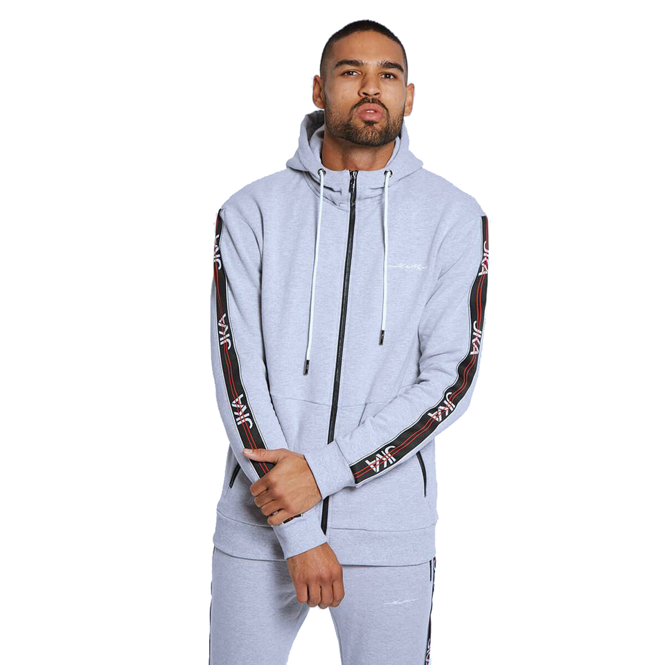 JKA Taped Zip Thru Hoodie - Grey