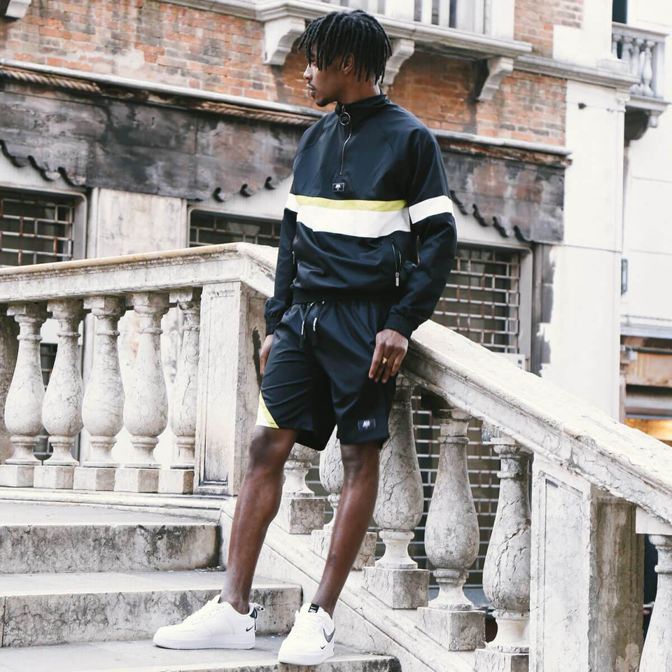 BMT 1/4 Zip Shell Shorts - Black