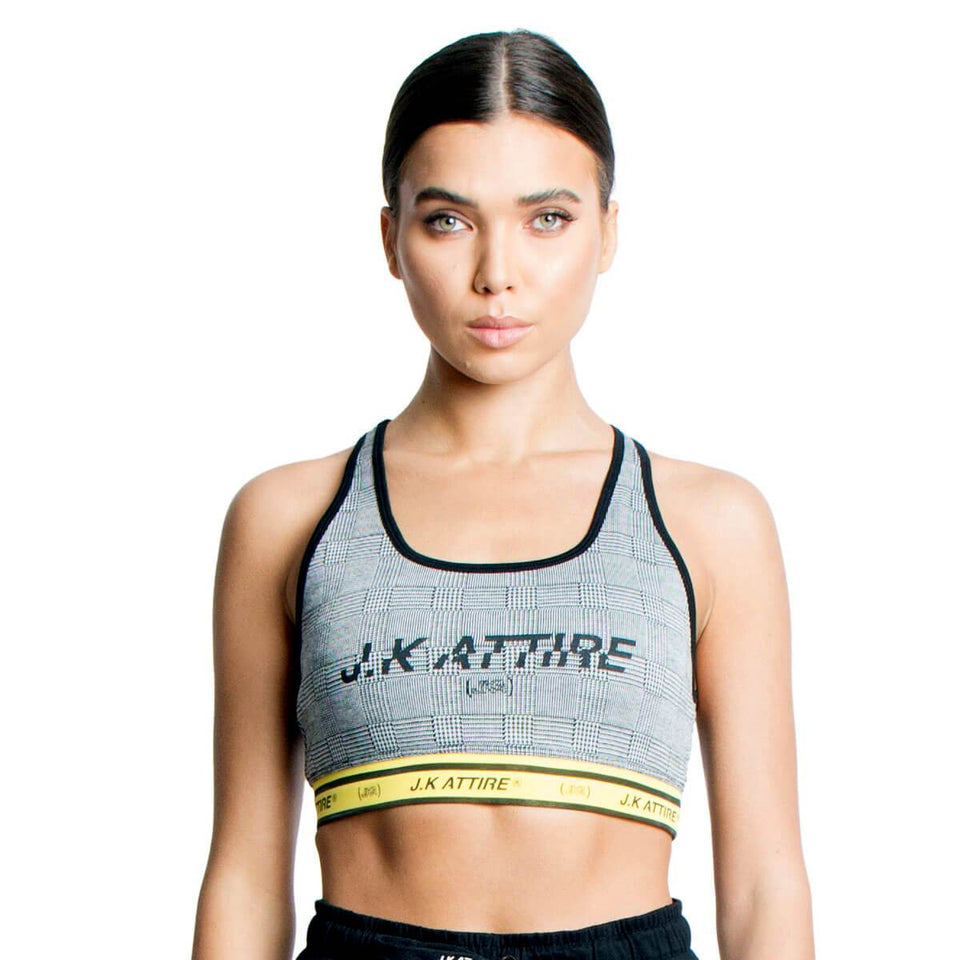Bordeaux Checked Bralet - Grey