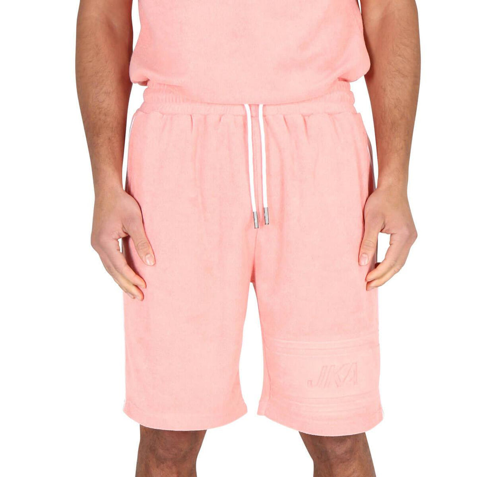 Cairo Embossed Towelling Shorts - Rose