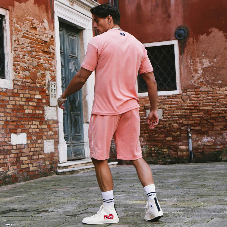 Cairo Embossed Towelling Shorts - Rose