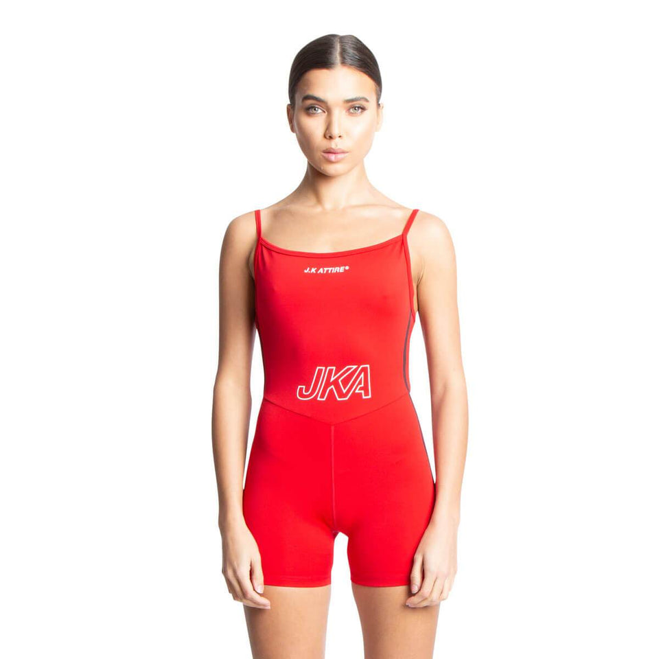 Coachella Romper Unitard - Red