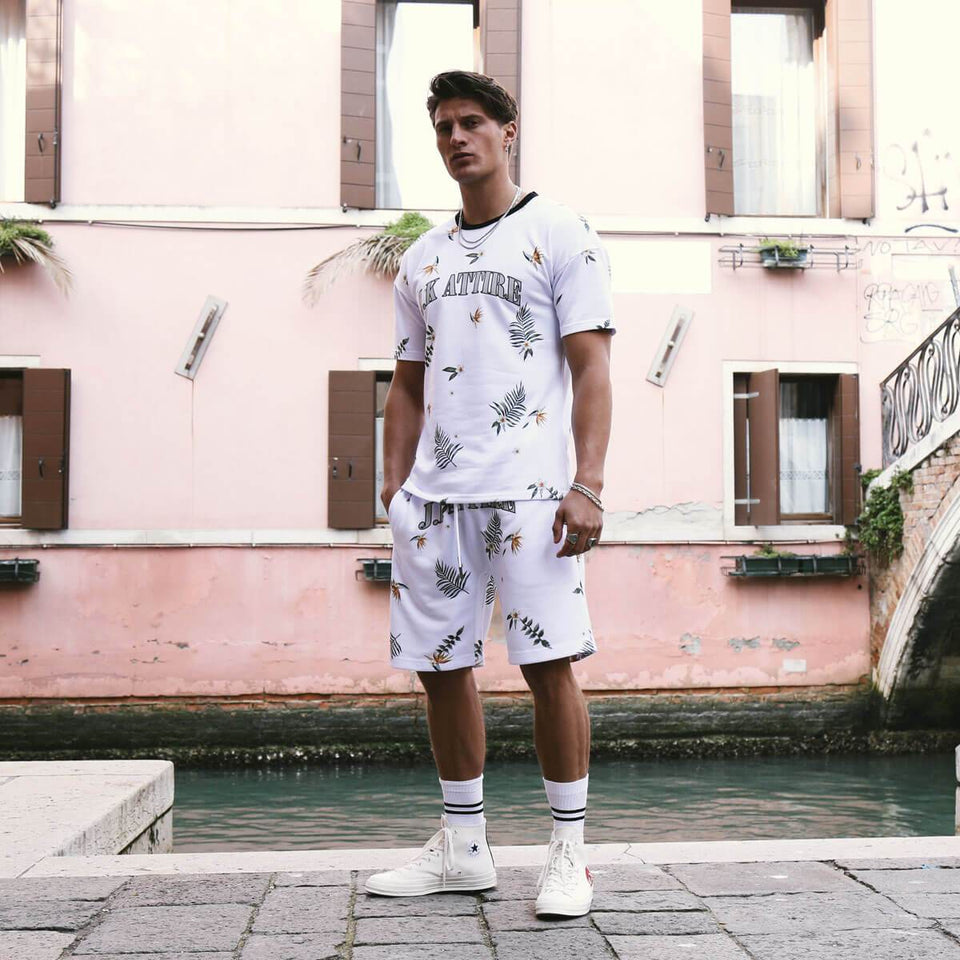 Festa Floral Print Shorts - White
