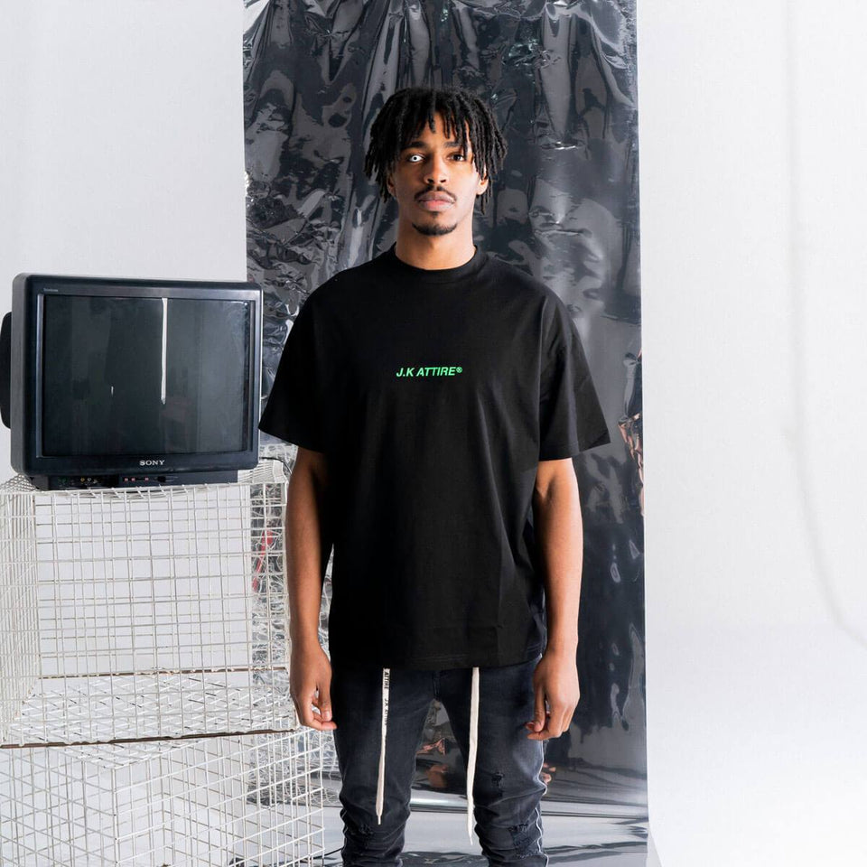 JK Attire Logo T-Shirt - Black/Neon