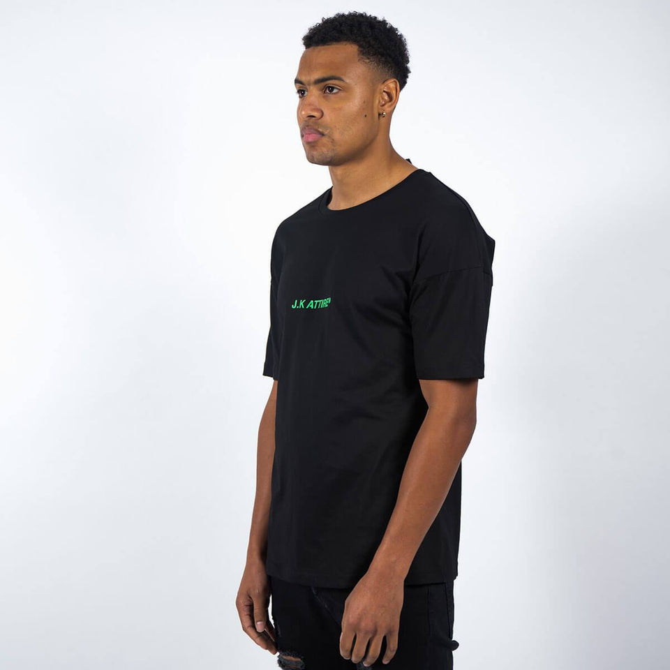 JK Attire Logo T-Shirt - Black/Neon