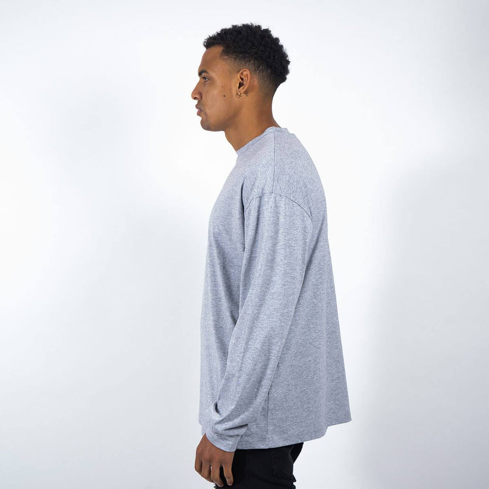 JK Attire Logo Long Sleeve T-Shirt - Grey/Black