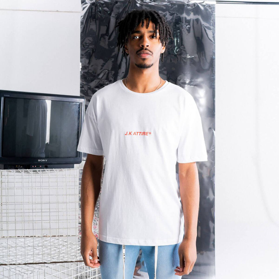 JK Attire Logo T-Shirt - White/Red