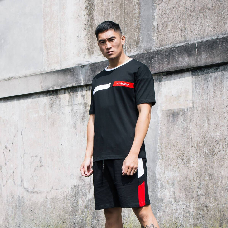 Monza Racer Block Shorts - Black/White