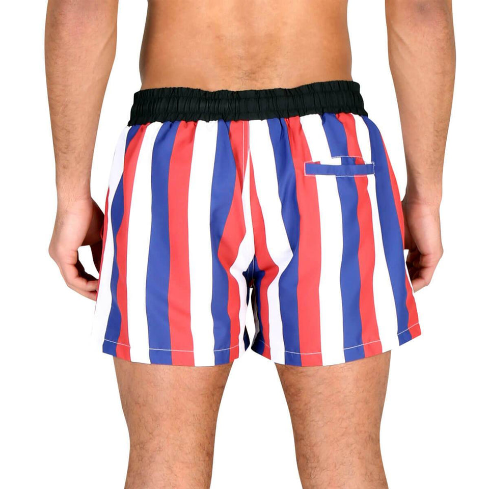 Parklife Striped Swimming Shorts - Red/Blue