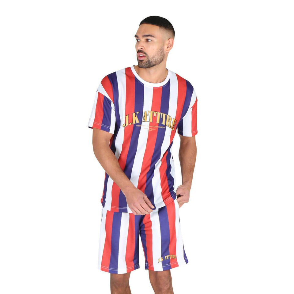 Parklife Striped Short Sleeve T-Shirt - Red/White