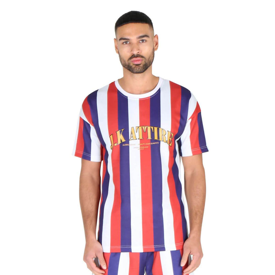 Parklife Striped Short Sleeve T-Shirt - Red/White