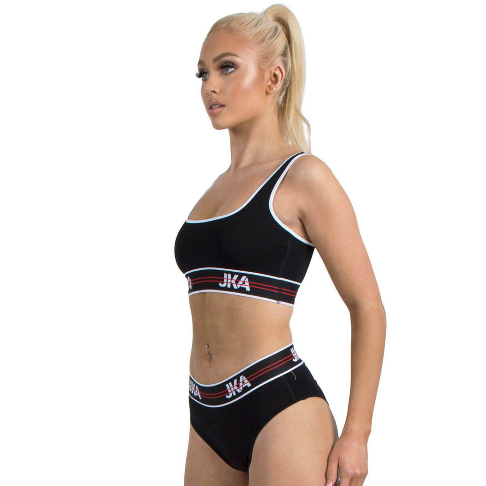 JKA Racket Sports Bra And Underwear 2 Piece Set - Black