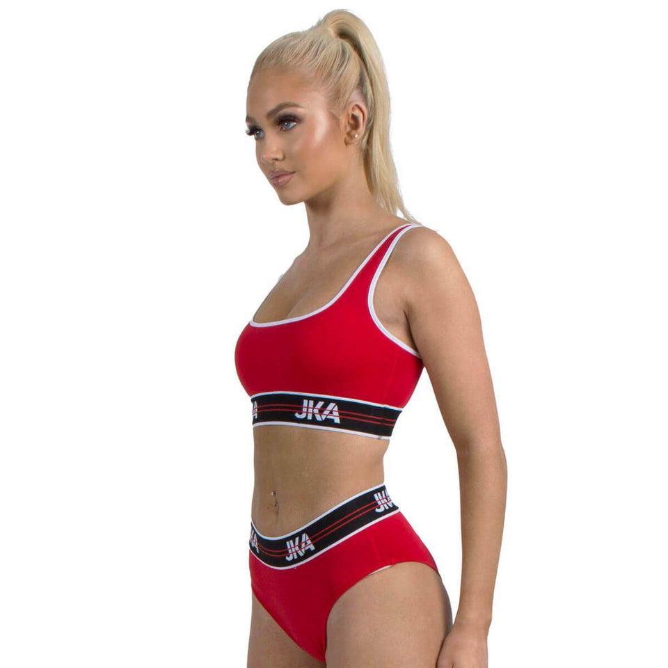 JKA Racket Sports Bra And Underwear 2 Piece Set - Red