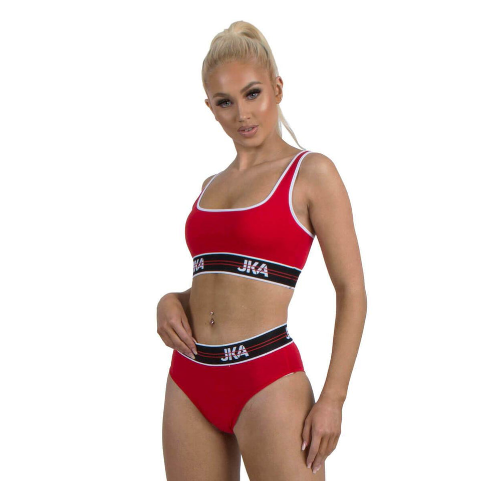 JKA Racket Sports Bra And Underwear 2 Piece Set - Red