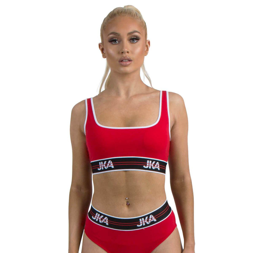 JKA Racket Sports Bra And Underwear 2 Piece Set - Red