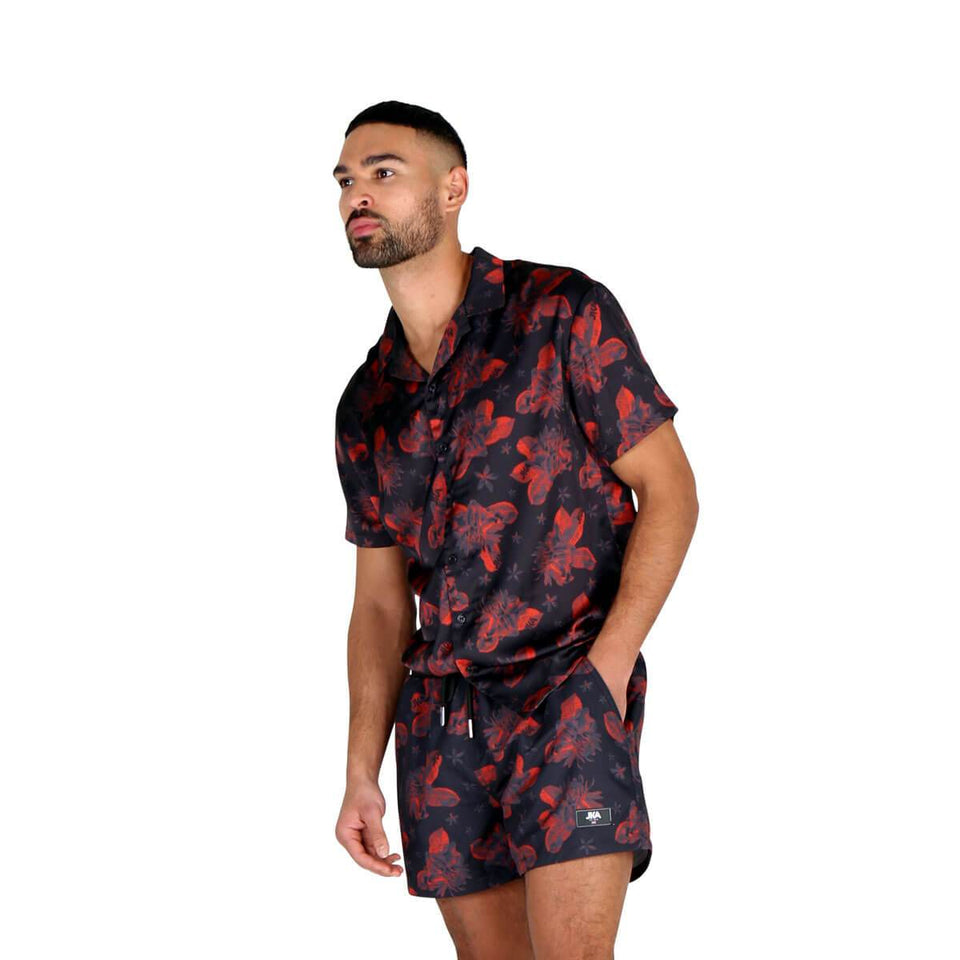 Rio Wildflower Swimming Shorts - Black/Red