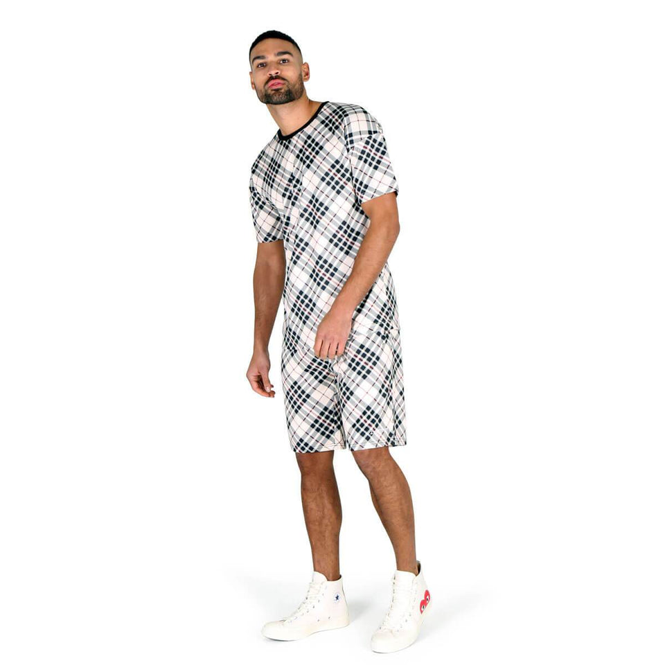 Tribe Tartan Print Shorts - Beige