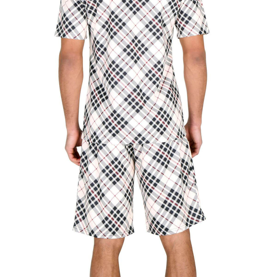 Tribe Tartan Print Shorts - Beige