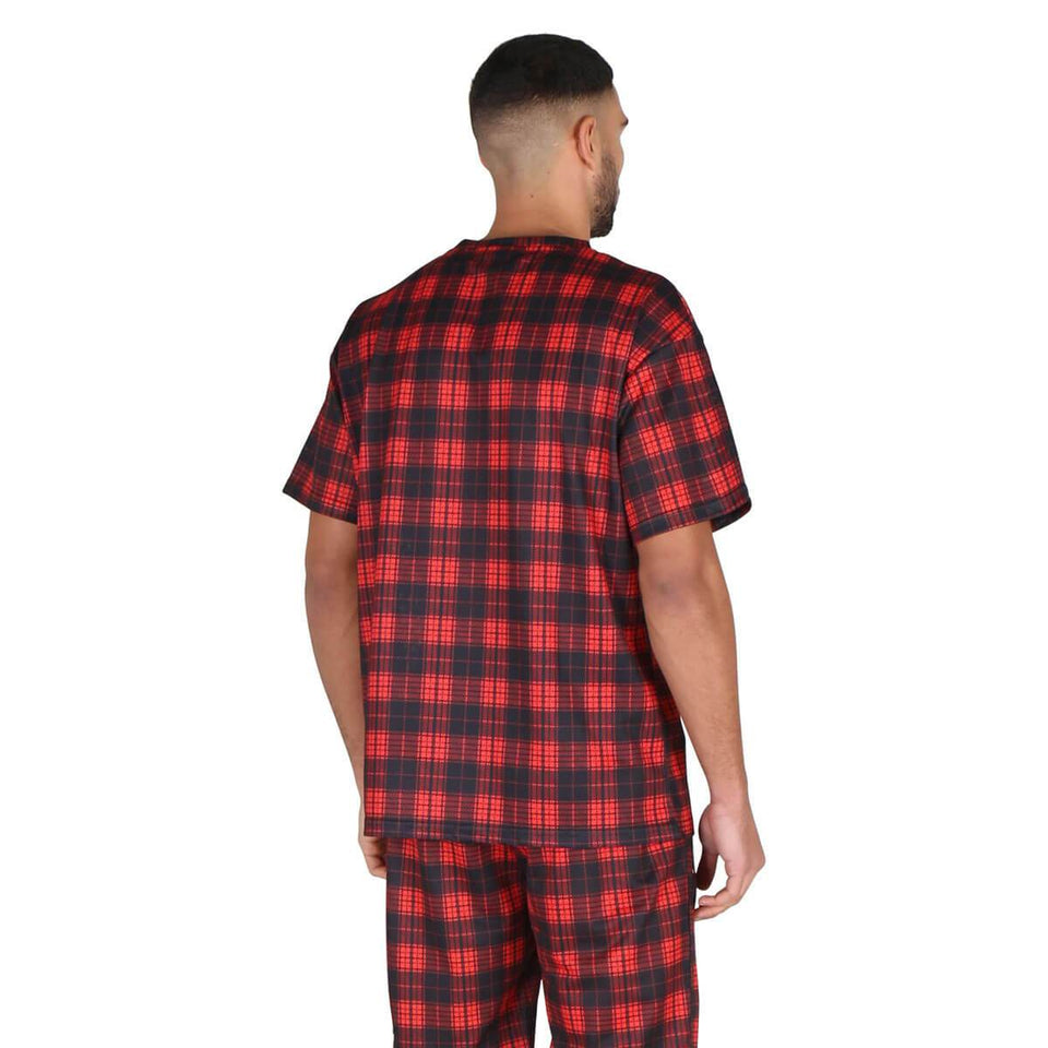 Royal Tartan Checked Mesh T-Shirt - Red