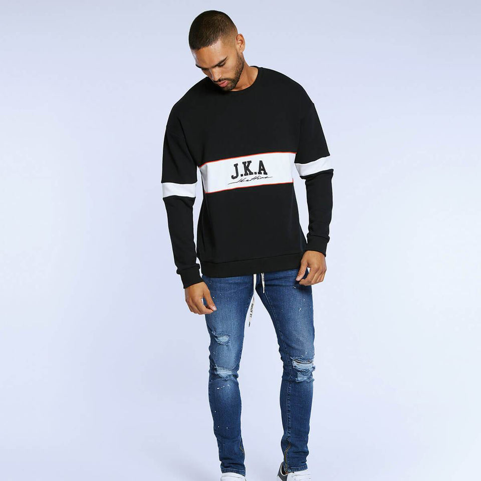 Signature Block Sweatshirt - Black/White/Red
