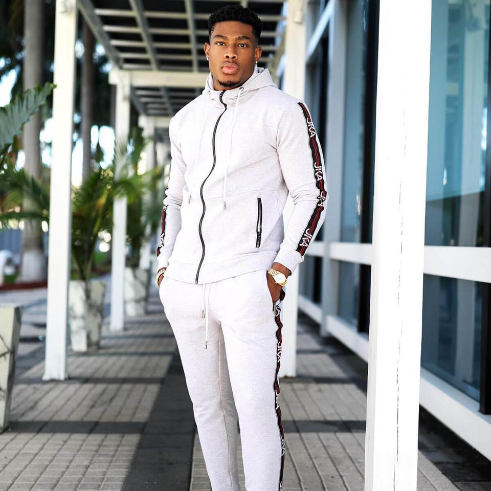 JKA Taped Zip Thru Hoodie - Grey
