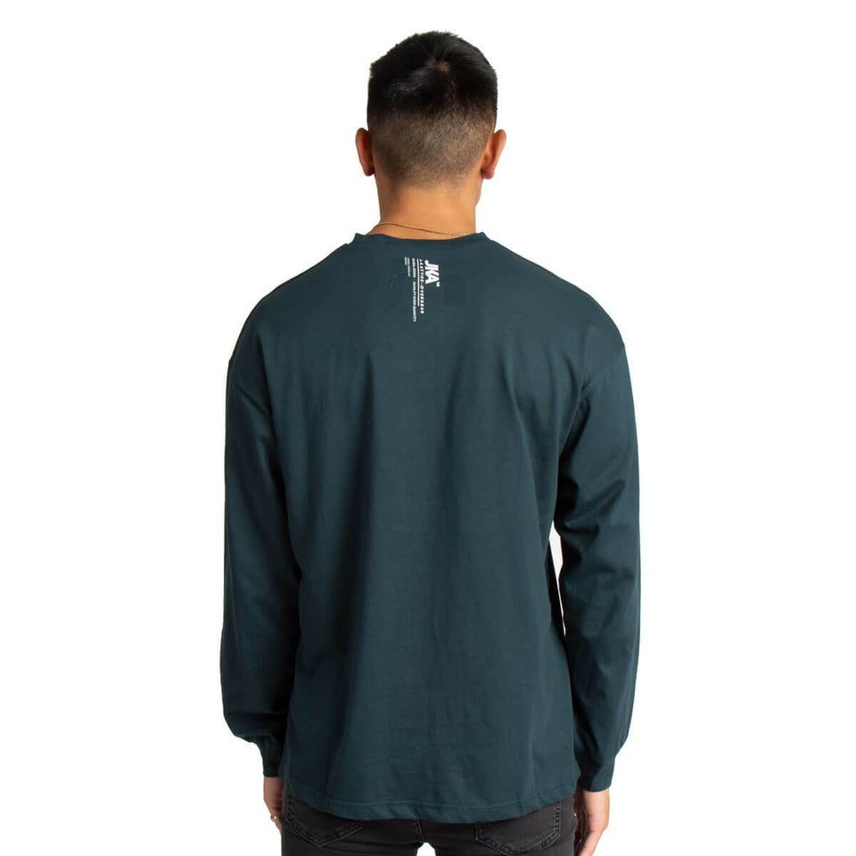 JK Attire Logo Long Sleeve T-Shirt - Teal/White
