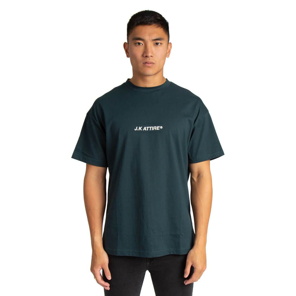JK Attire Logo T-Shirt - Teal/White