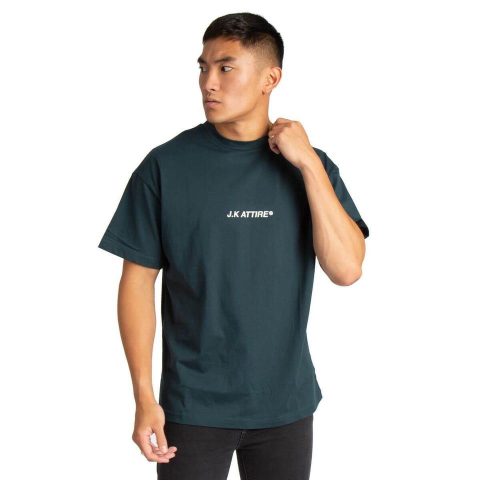 JK Attire Logo T-Shirt - Teal/White