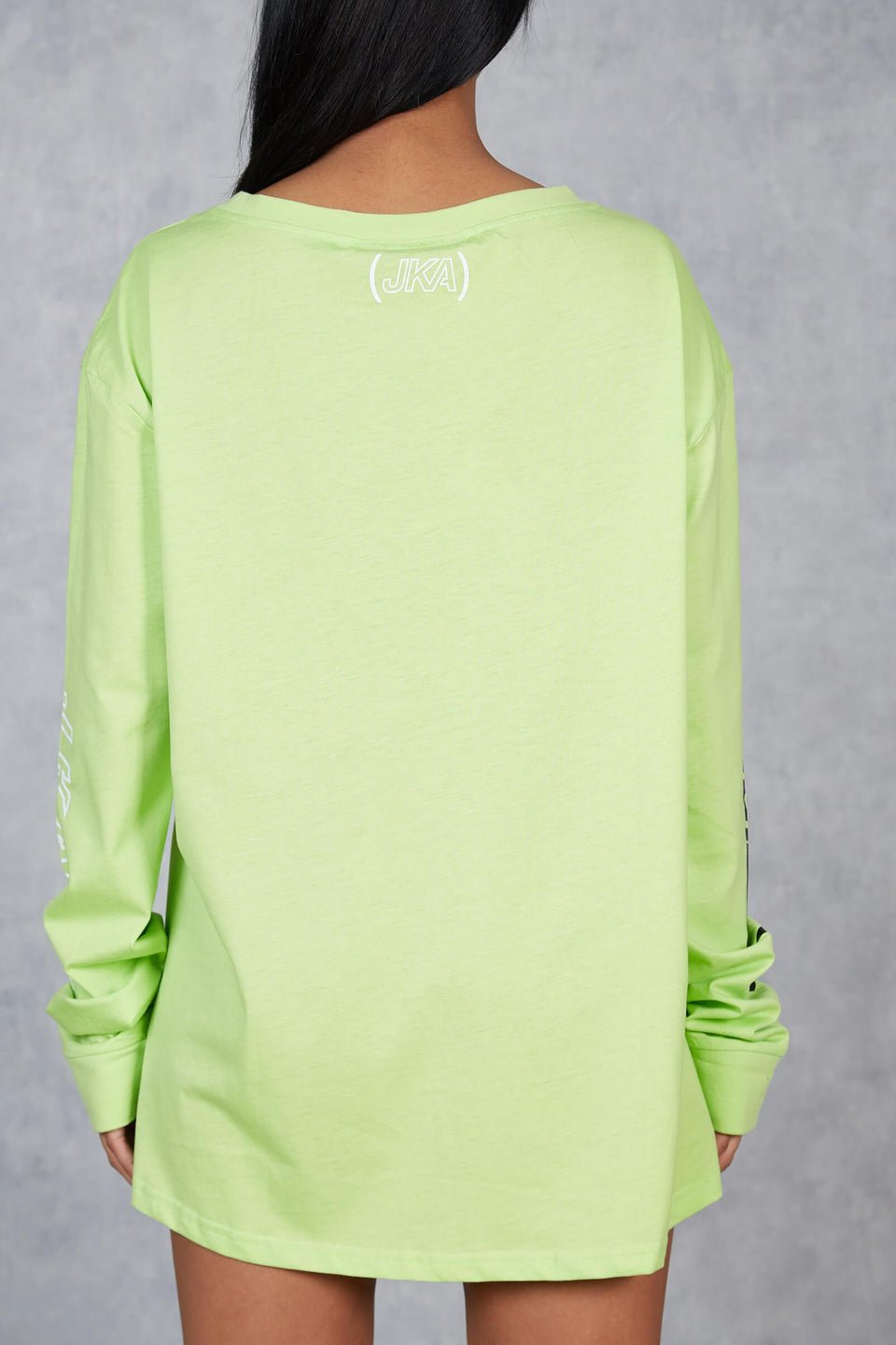 Drogon Oversized Long Sleeve T-Shirt Dress - Neon Green
