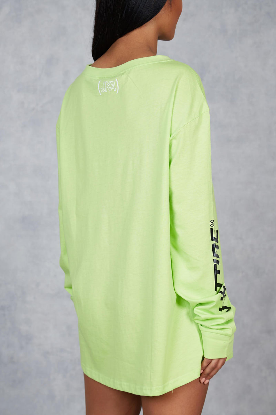 Drogon Oversized Long Sleeve T-Shirt Dress - Neon Green