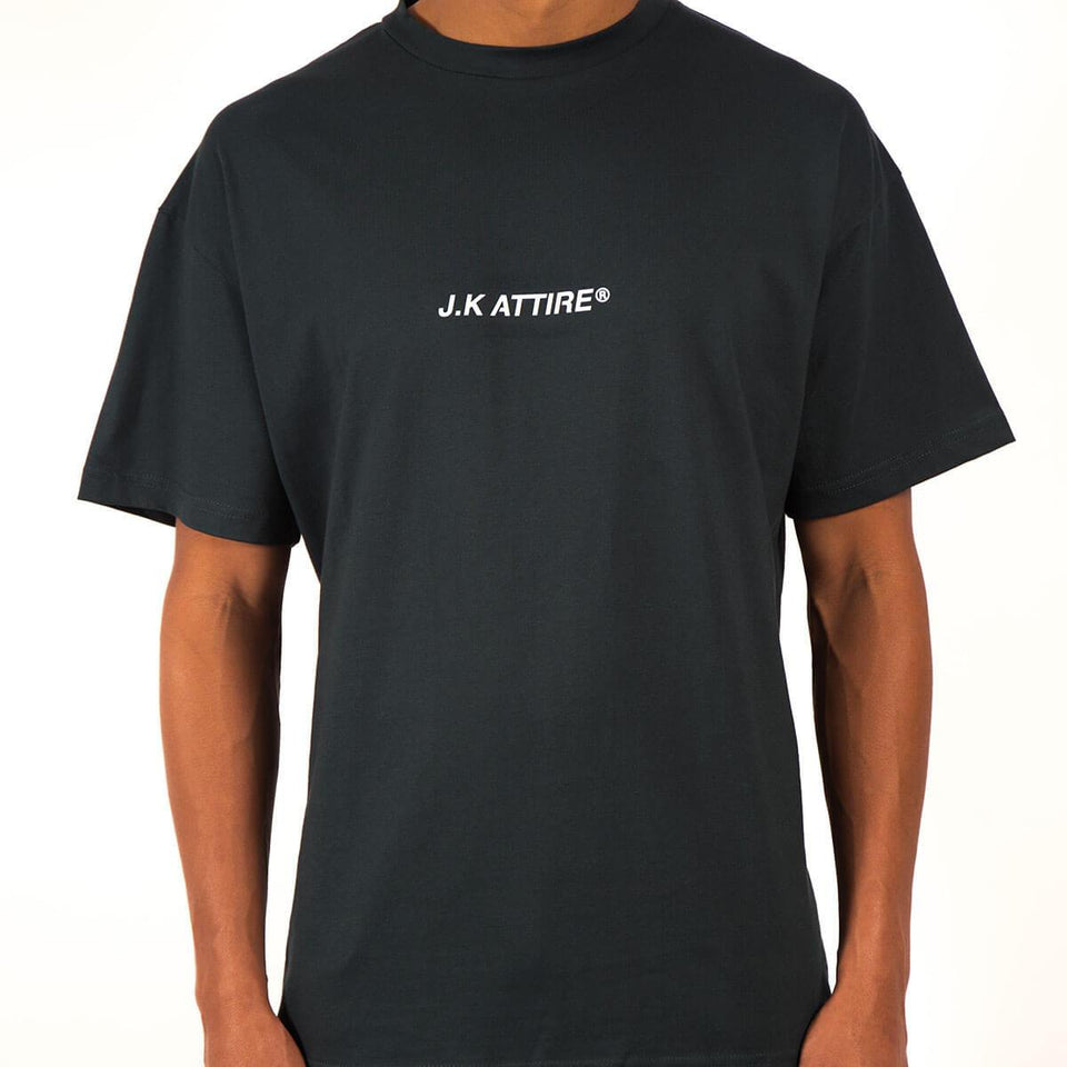 JK Attire Logo Oversized T-Shirt - Teal/White