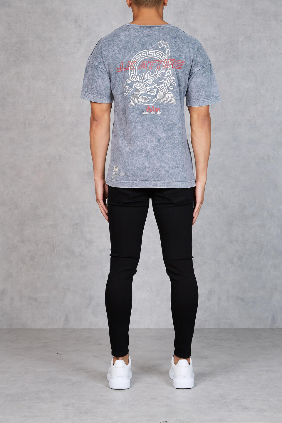 Scorpion Acid Wash T-Shirt - Slate Grey