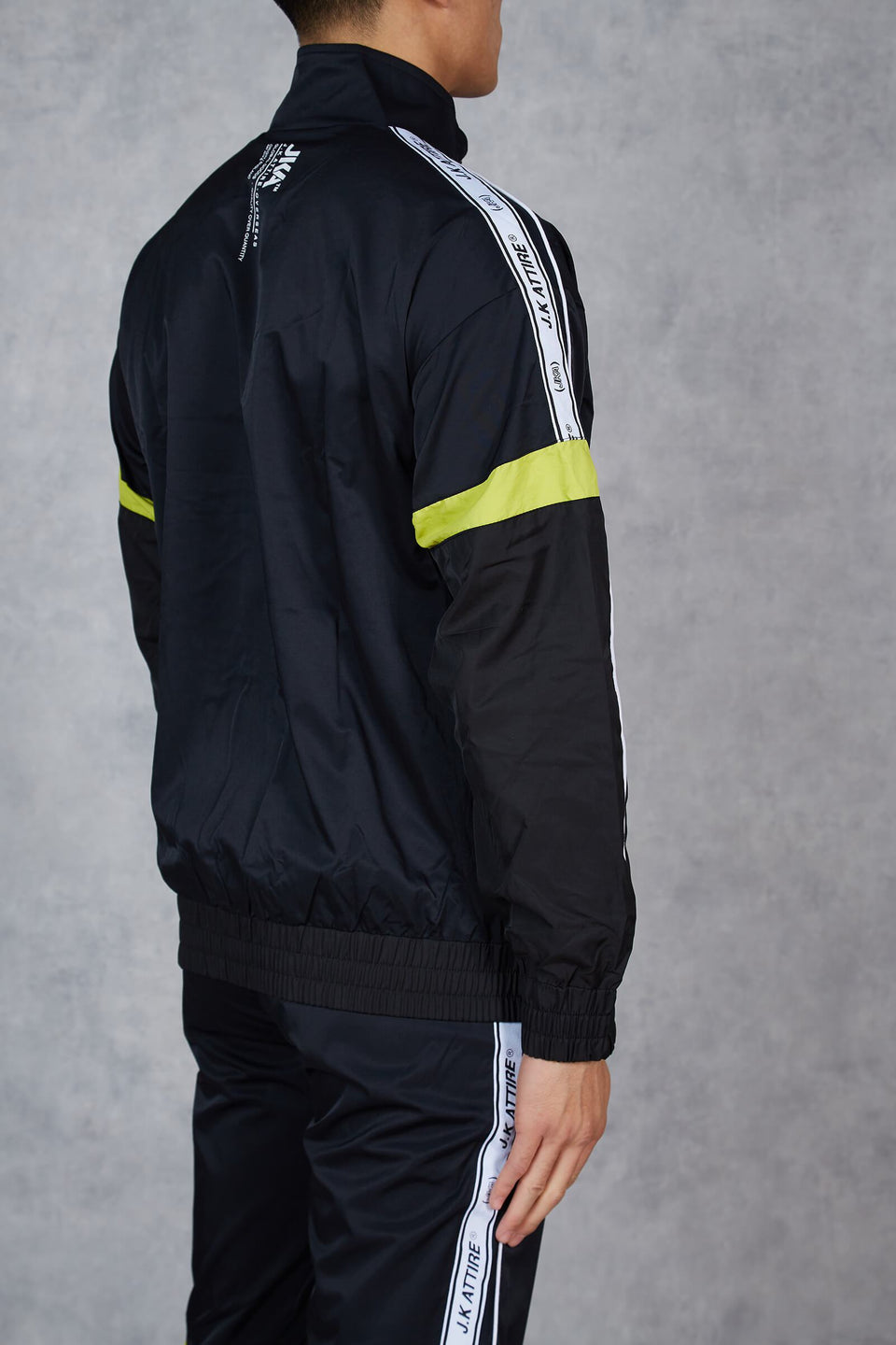 Section Retro Taped Tracksuit Jacket - Neon/Black