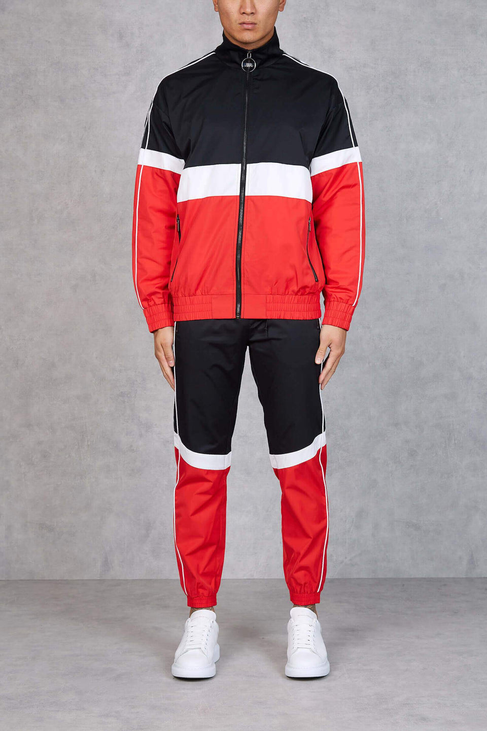 Section Retro Taped Jogging Pant - Red/Black