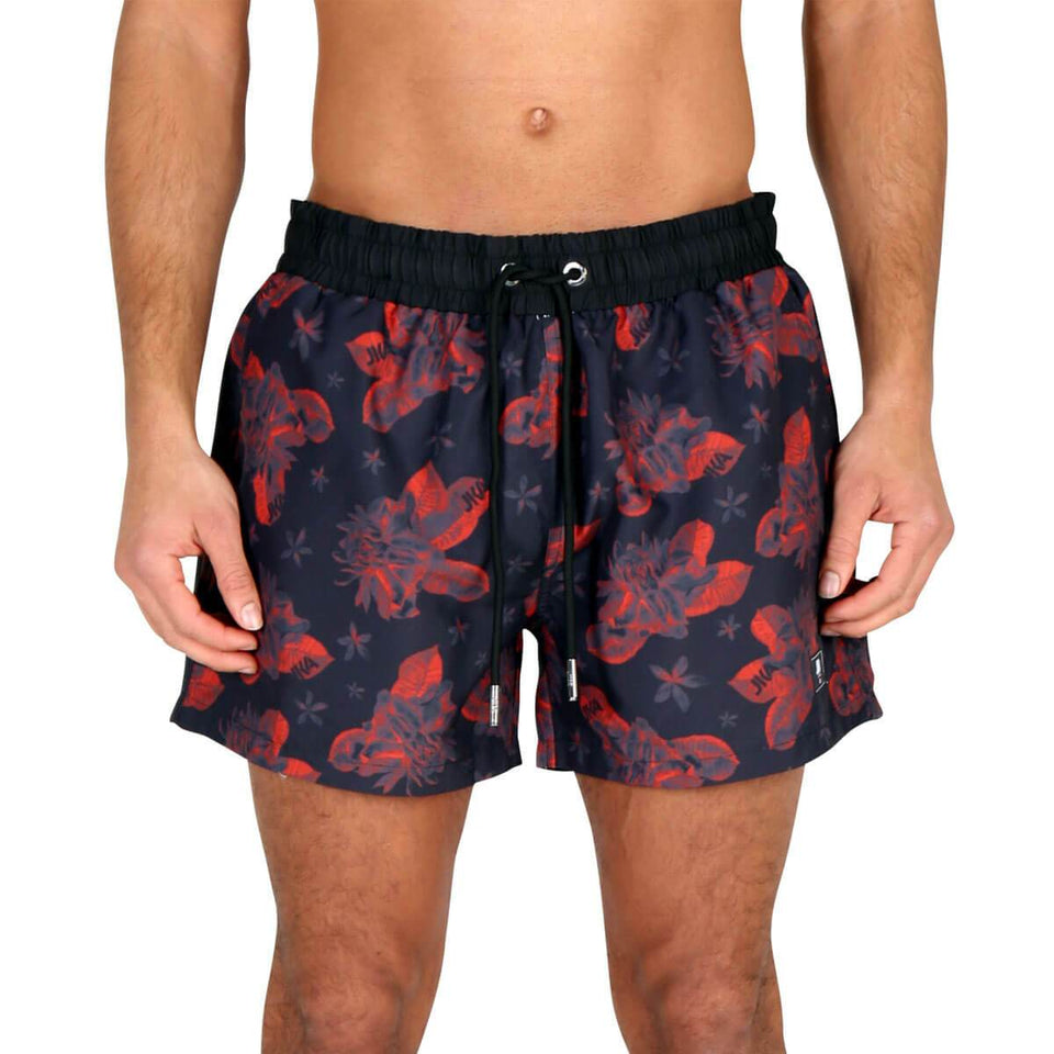 Rio Wildflower Swimming Shorts - Black/Red