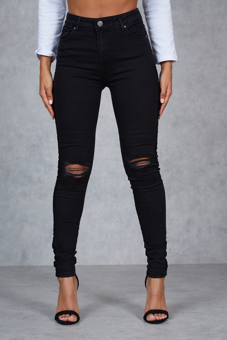 Fairway Taped Skinny Jeans - Black