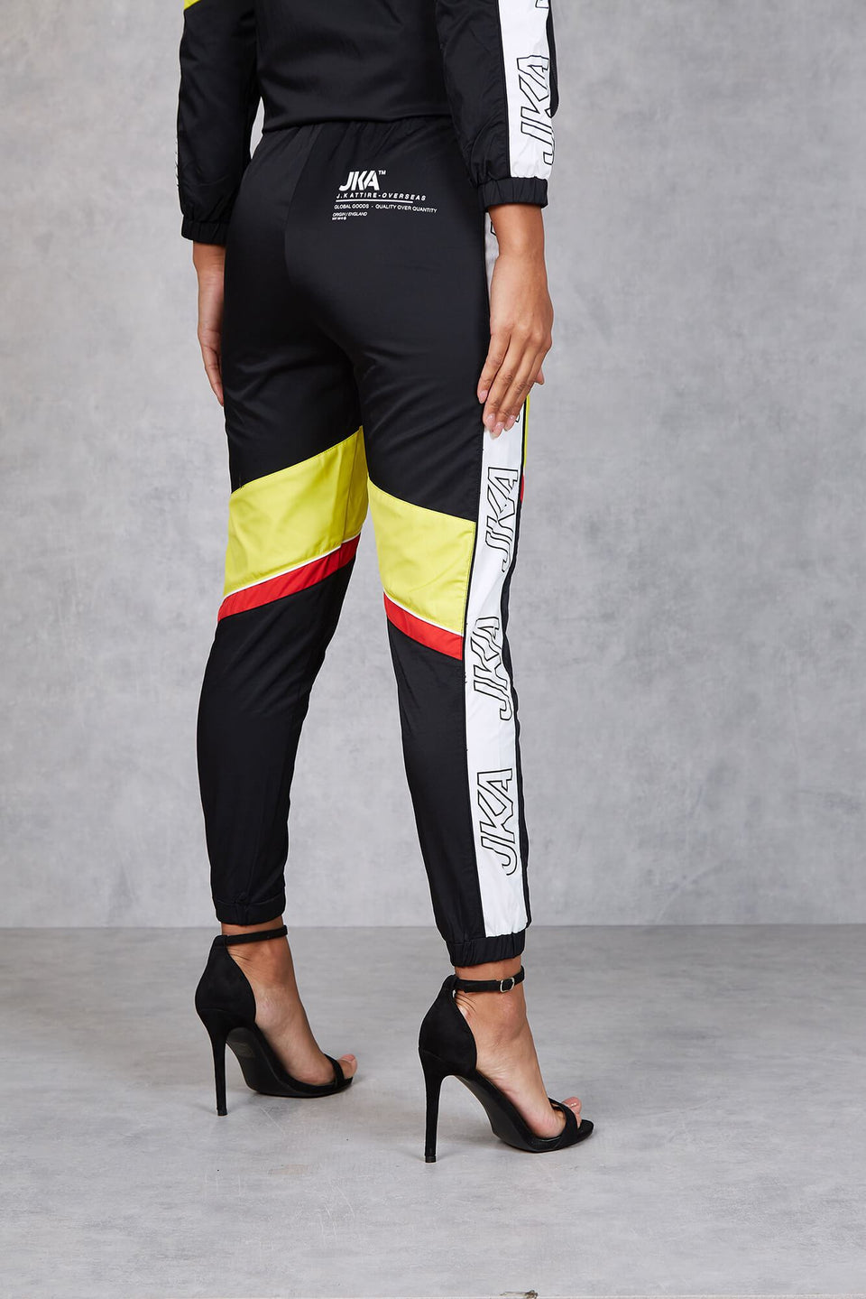 Women's Section Retro Taped Tracksuit Jogger - Black/Yellow