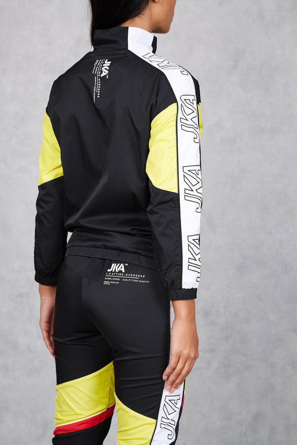 Women's Section Retro Taped Tracksuit Jacket - Black/Yellow
