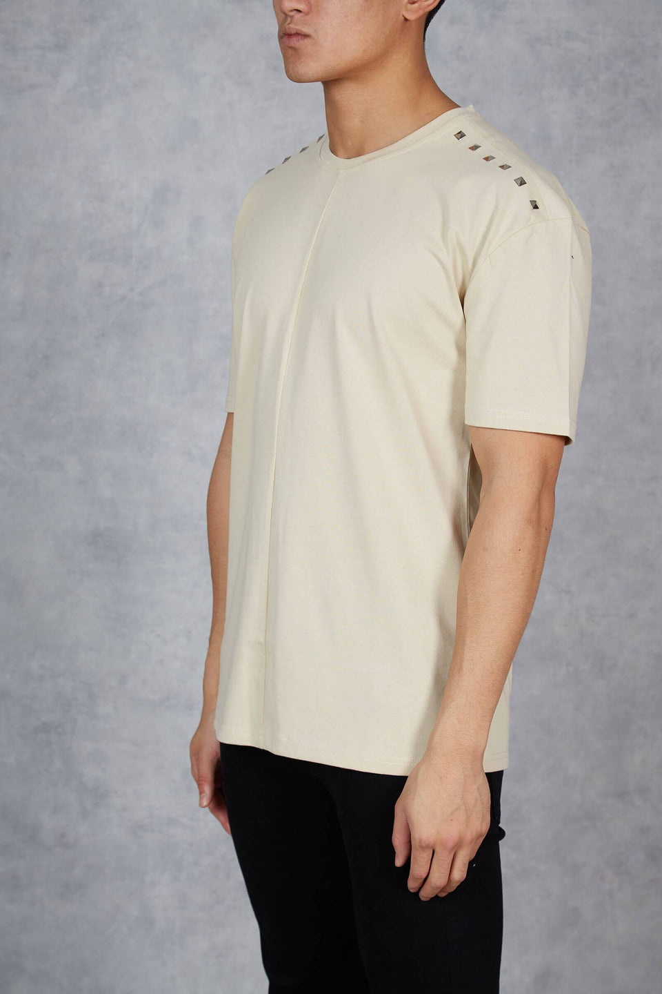 Studded T-Shirt - Beige